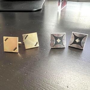 Two Pair 1960-70s Vintage Men's Swank Brand Cufflinks